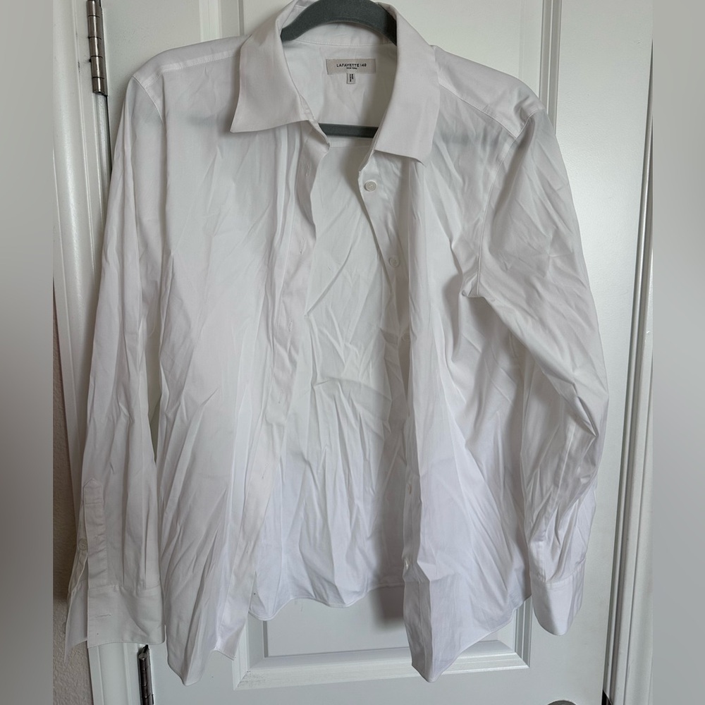 Lafayette 148 New York White Collar Shirt